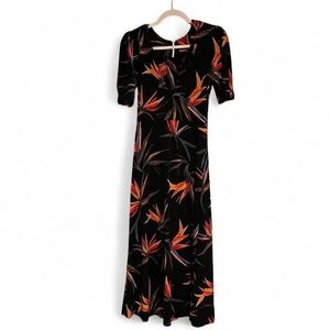 Free People Birds of Paradise Black Midi Dress